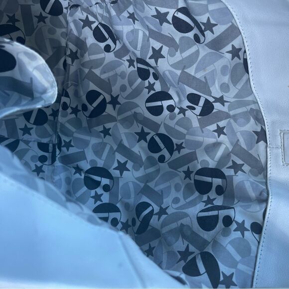 Gap leather white large shoulder bag silver tone hardwares magnetic top closure - Picture 8 of 11